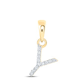 0.03CTW-DIA NK INITIAL "Y" PENDANT